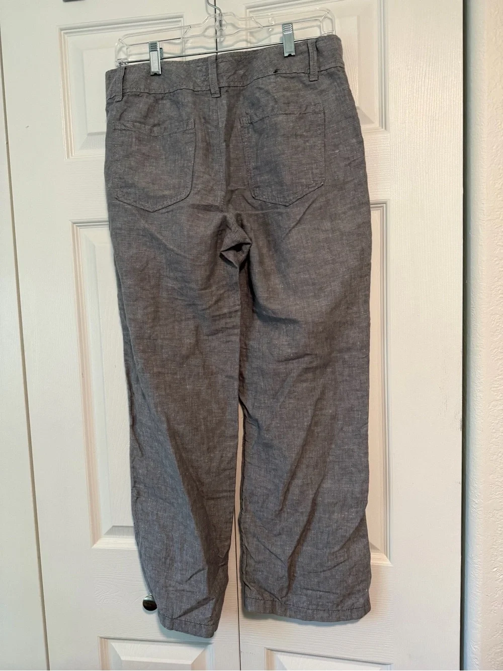 Banana Republic Gray Linen-Blend Chinos - Relaxed Straight Fit Sz 6